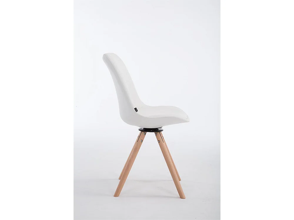 Esszimmerstuhl - Kunstleder & natura - weiß - Calais