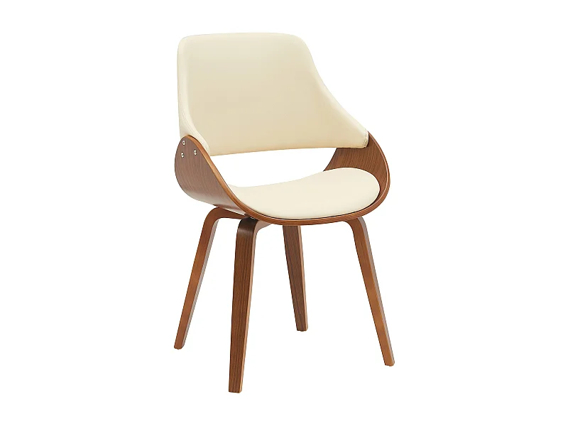 chaise salle à manger - Similicuir - Noyer / Crème - Vangale
