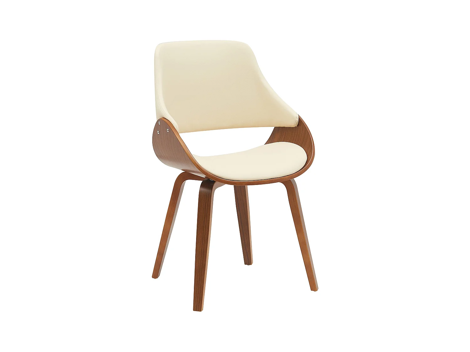 chaise salle à manger - Similicuir - Noyer / Crème - Vangale