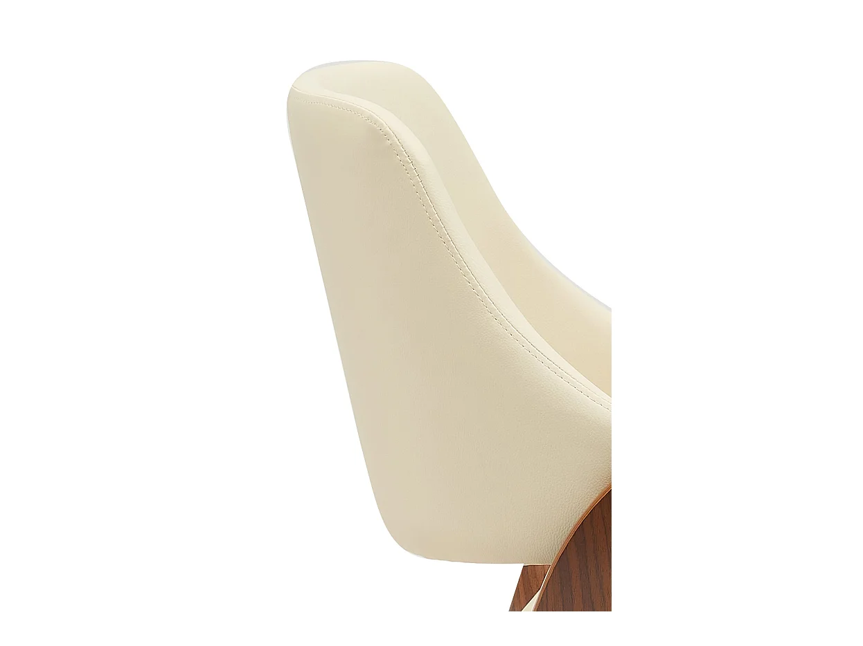 chaise salle à manger - Similicuir - Noyer / Crème - Vangale