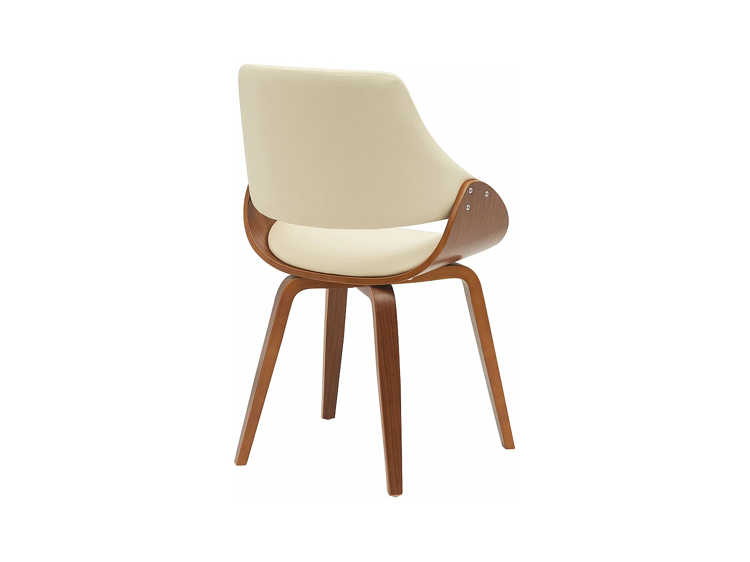 chaise salle à manger - Similicuir - Noyer / Crème - Vangale