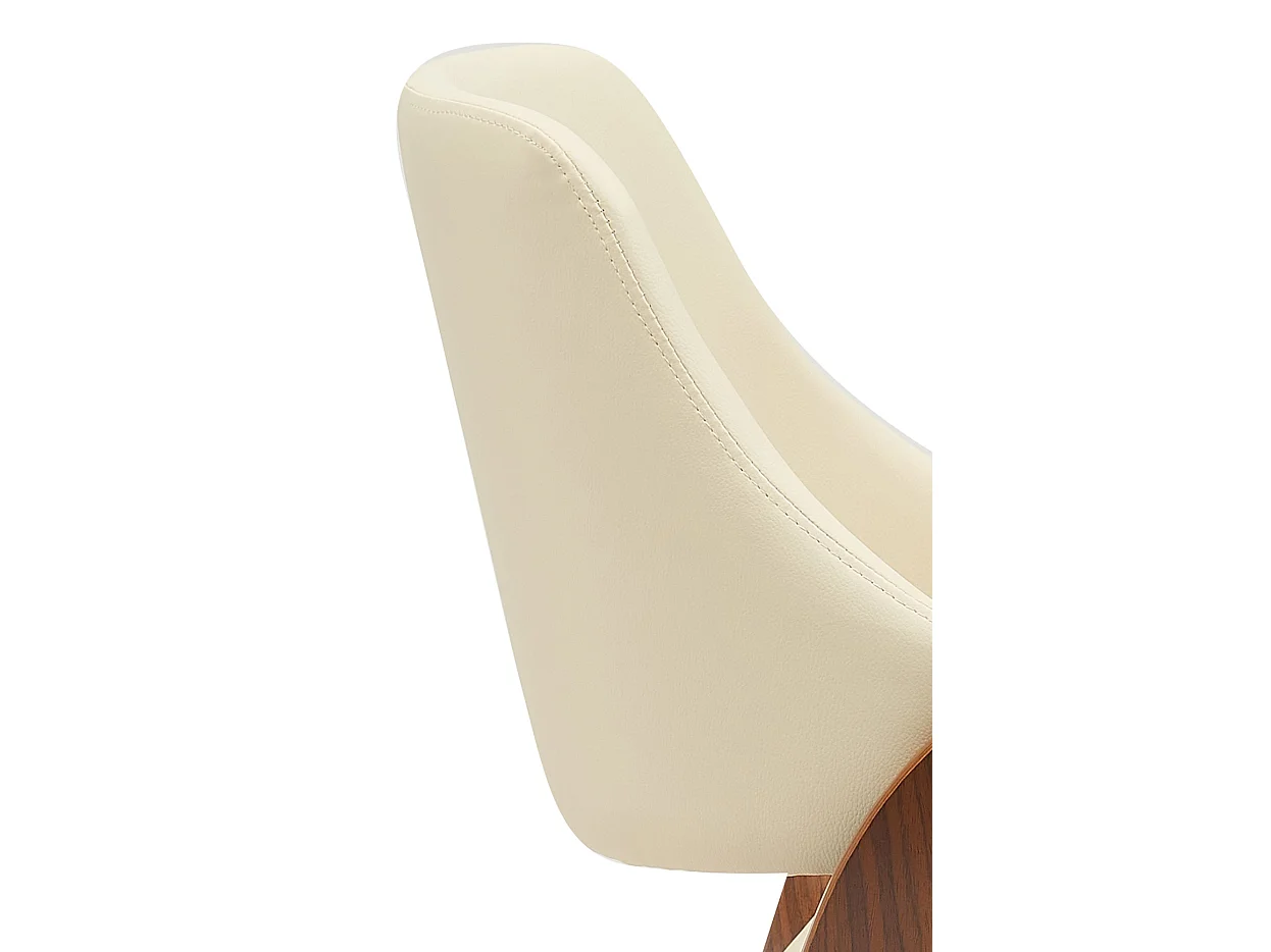 chaise salle à manger - Similicuir - Noyer / Crème - Vangale