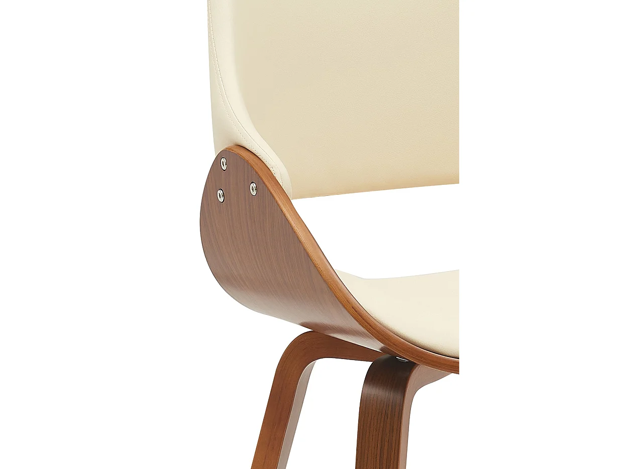 chaise salle à manger - Similicuir - Noyer / Crème - Vangale