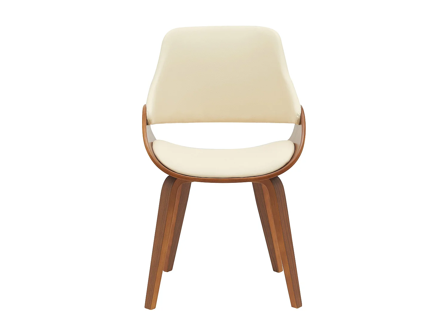 chaise salle à manger - Similicuir - Noyer / Crème - Vangale