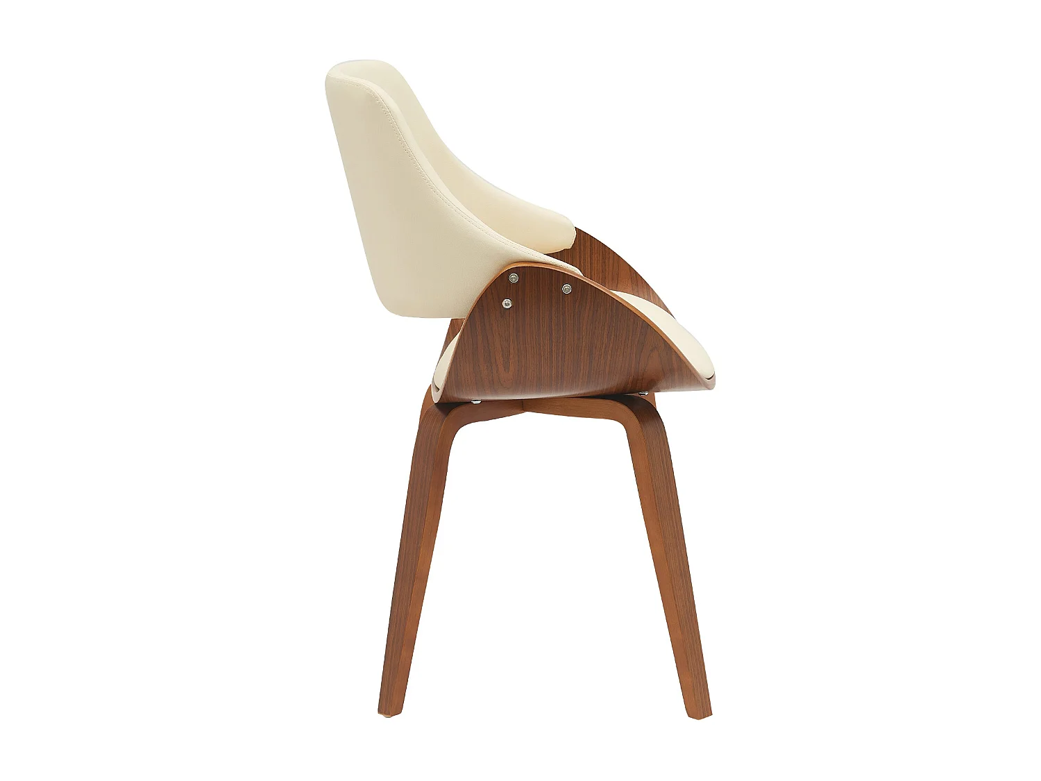 chaise salle à manger - Similicuir - Noyer / Crème - Vangale