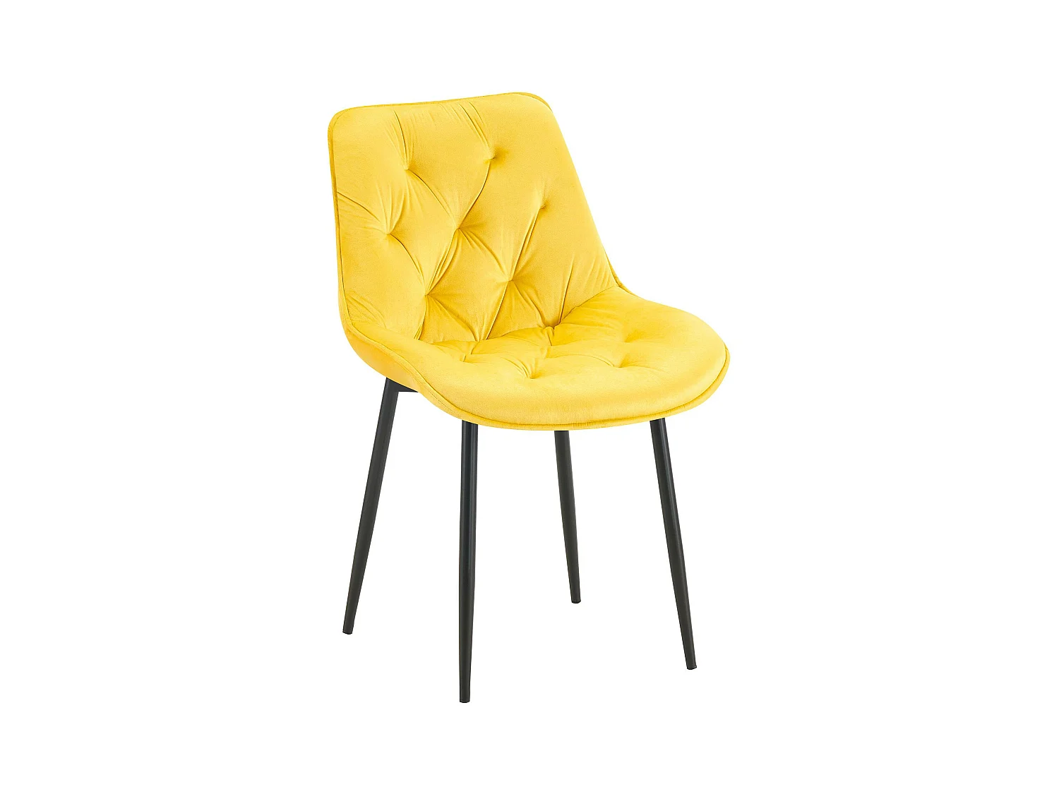 chaise salle à manger - Velours - Jaune - Wallace