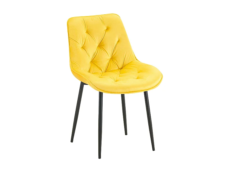 chaise salle à manger - Velours - Jaune - Wallace