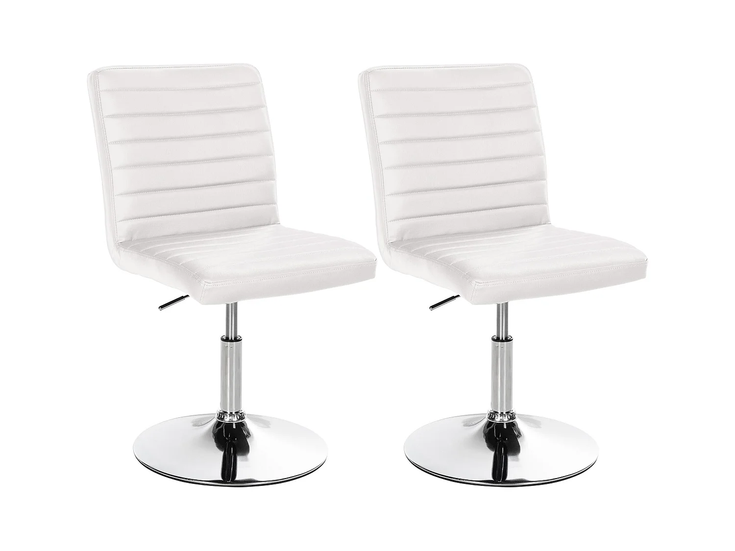 Lot de 2  chaise salle à manger - Similicuir - Blanc - Elvas