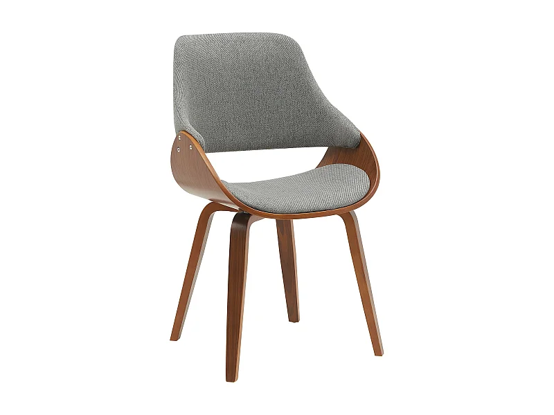 chaise salle à manger - Tissu - Noyer / Gris foncé - Vangale