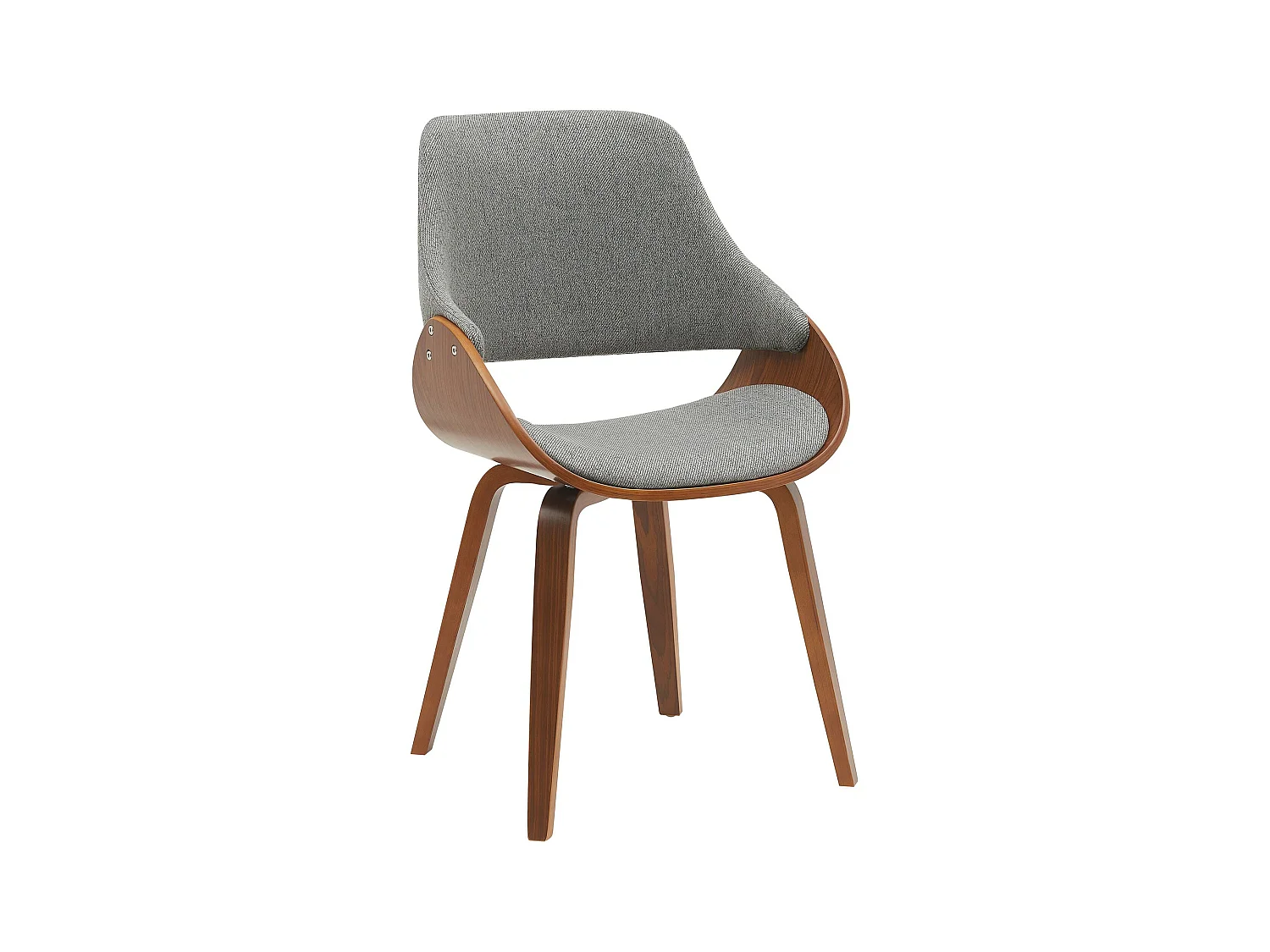 chaise salle à manger - Tissu - Noyer / Gris foncé - Vangale