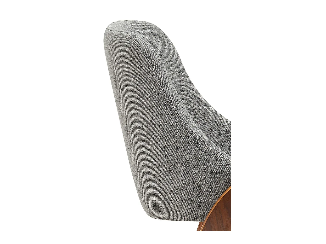 chaise salle à manger - Tissu - Noyer / Gris foncé - Vangale