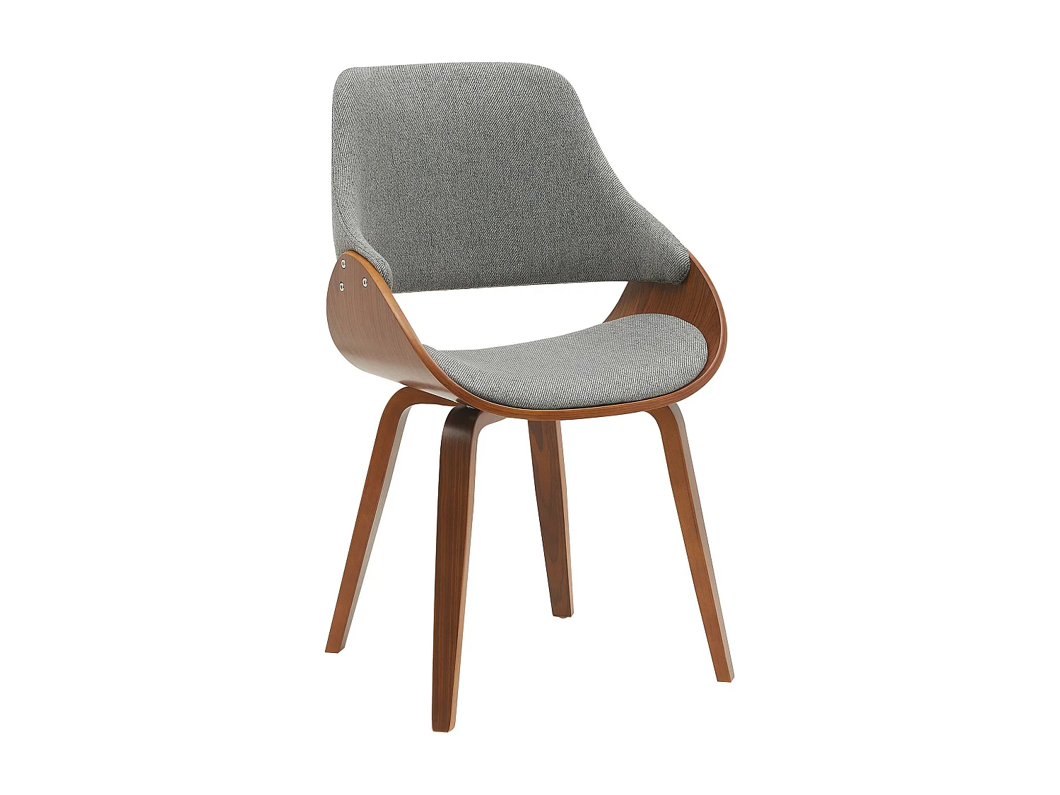 chaise salle à manger - Tissu - Noyer / Gris foncé - Vangale