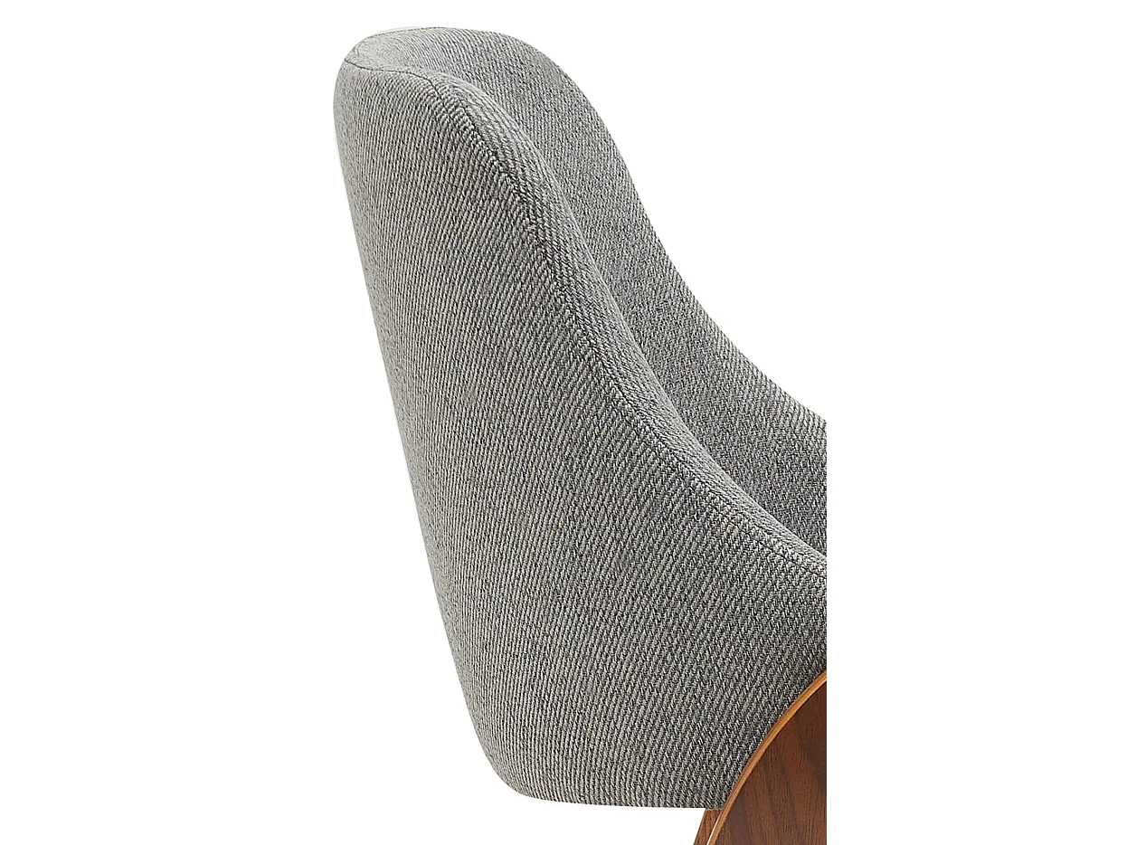 chaise salle à manger - Tissu - Noyer / Gris foncé - Vangale