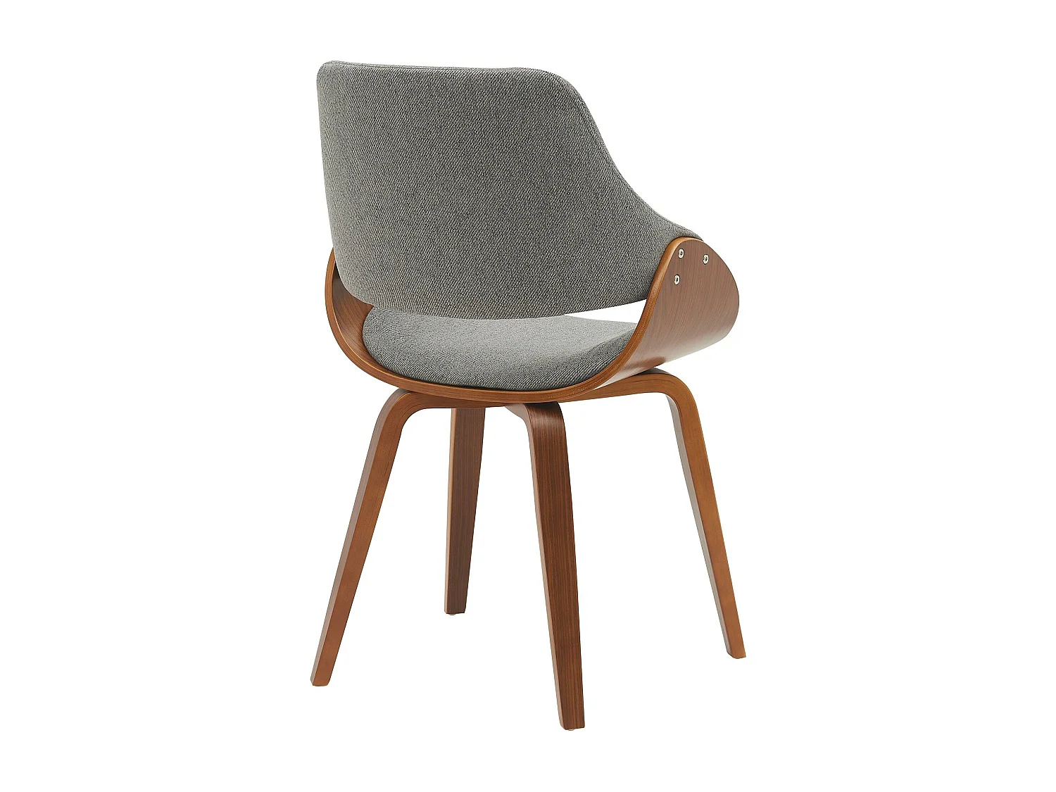 chaise salle à manger - Tissu - Noyer / Gris foncé - Vangale