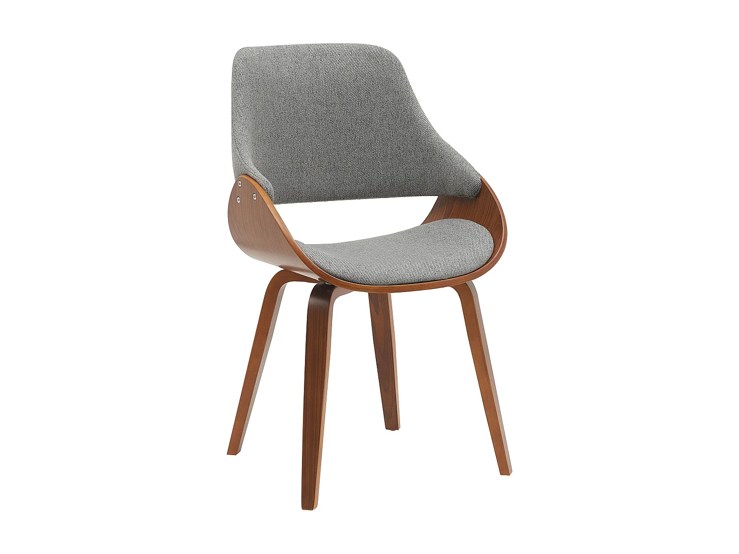 chaise salle à manger - Tissu - Noyer / Gris foncé - Vangale