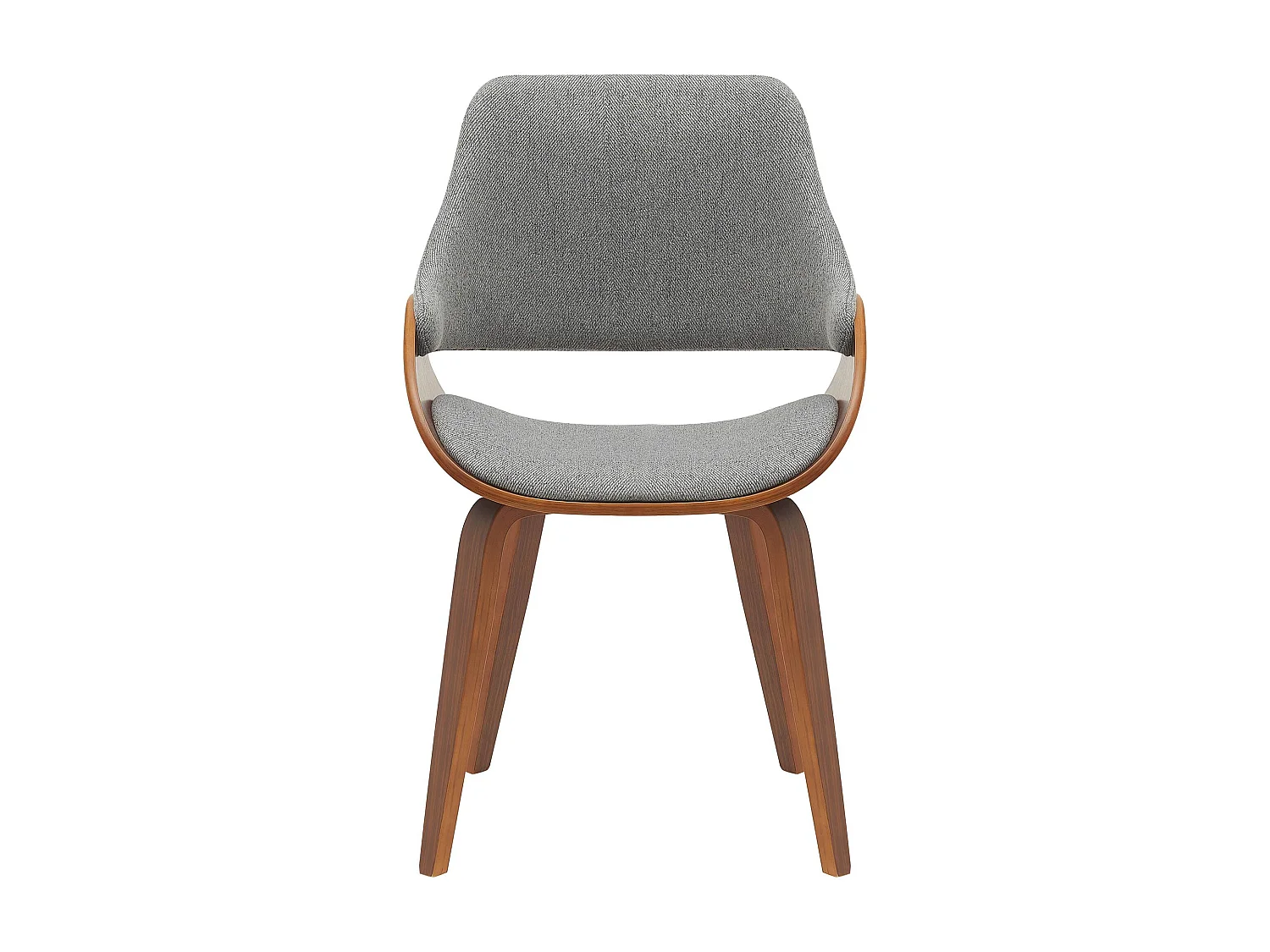 chaise salle à manger - Tissu - Noyer / Gris foncé - Vangale
