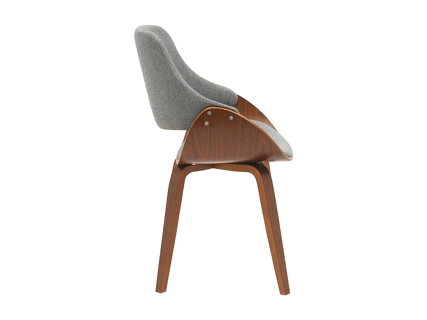 chaise salle à manger - Tissu - Noyer / Gris foncé - Vangale