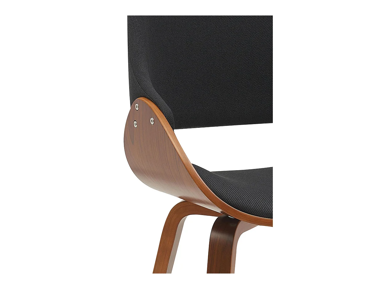 chaise salle à manger - Tissu - Noyer / Noir - Vangale