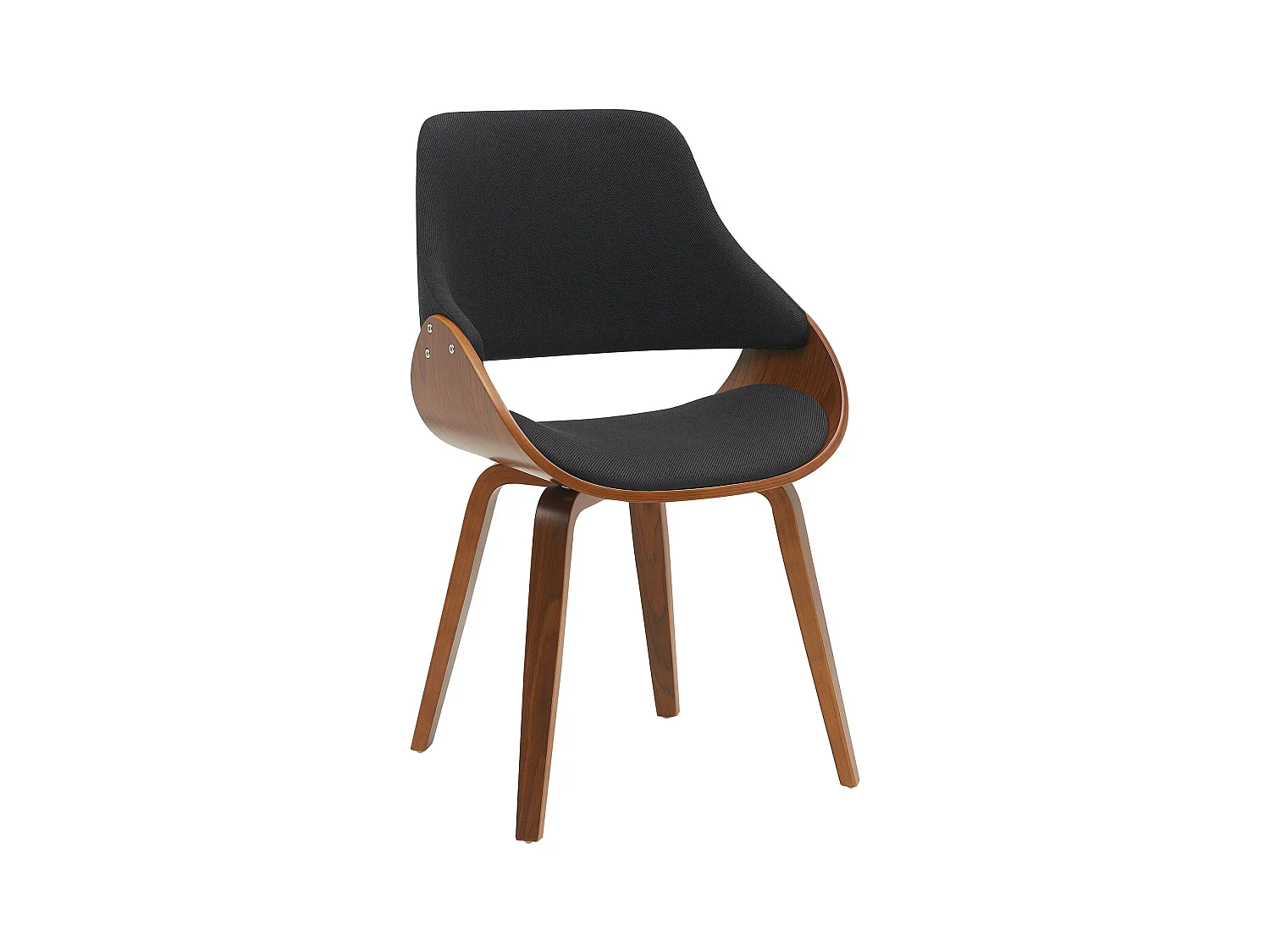 chaise salle à manger - Tissu - Noyer / Noir - Vangale