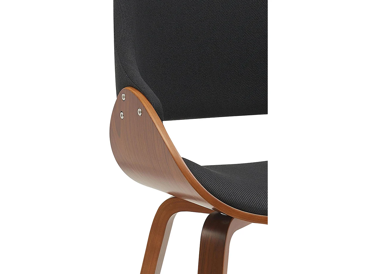 chaise salle à manger - Tissu - Noyer / Noir - Vangale