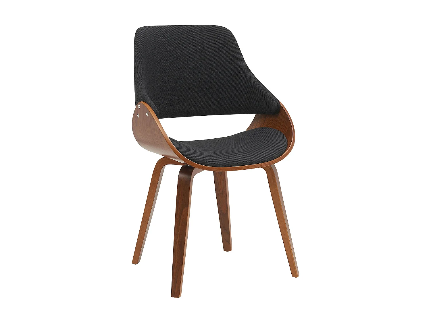 chaise salle à manger - Tissu - Noyer / Noir - Vangale