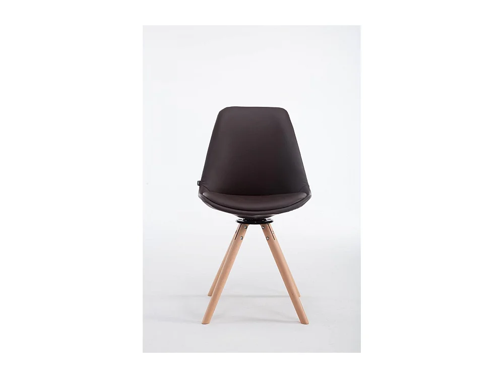 Esszimmerstuhl - Kunstleder & natura - braun - Calais