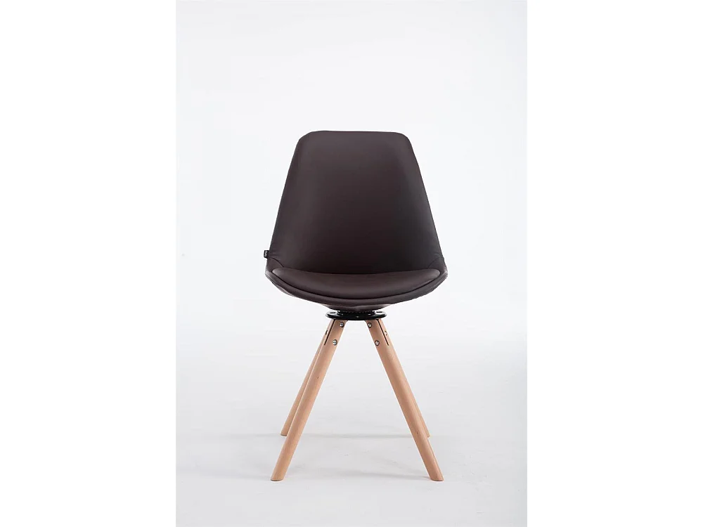 Esszimmerstuhl - Kunstleder & natura - braun - Calais