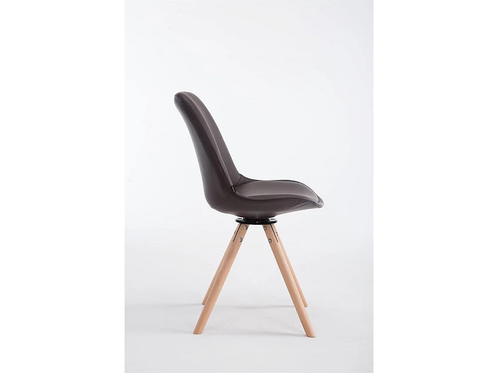 Esszimmerstuhl - Kunstleder & natura - braun - Calais