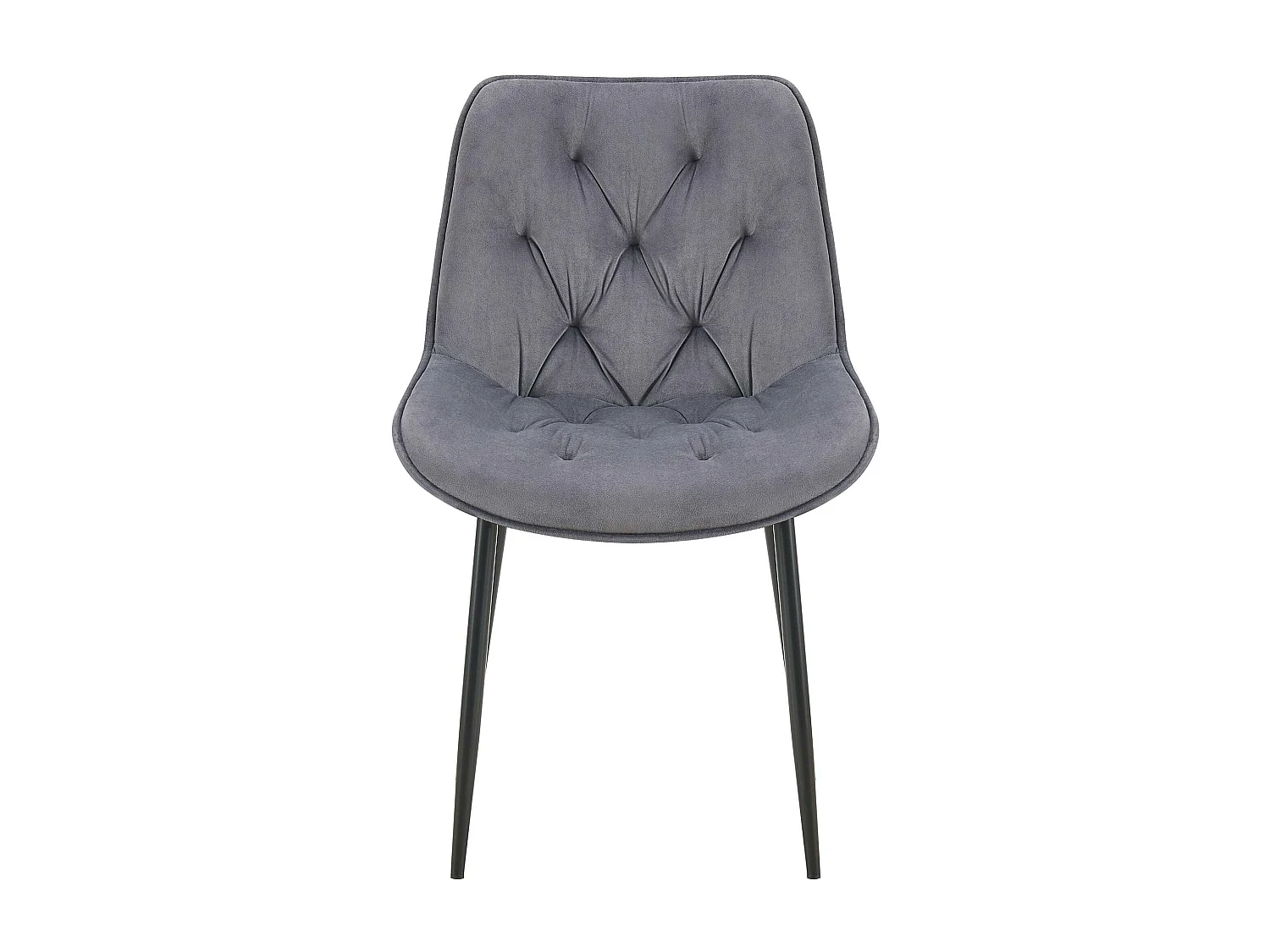 chaise salle à manger - Velours - Gris foncé - Wallace