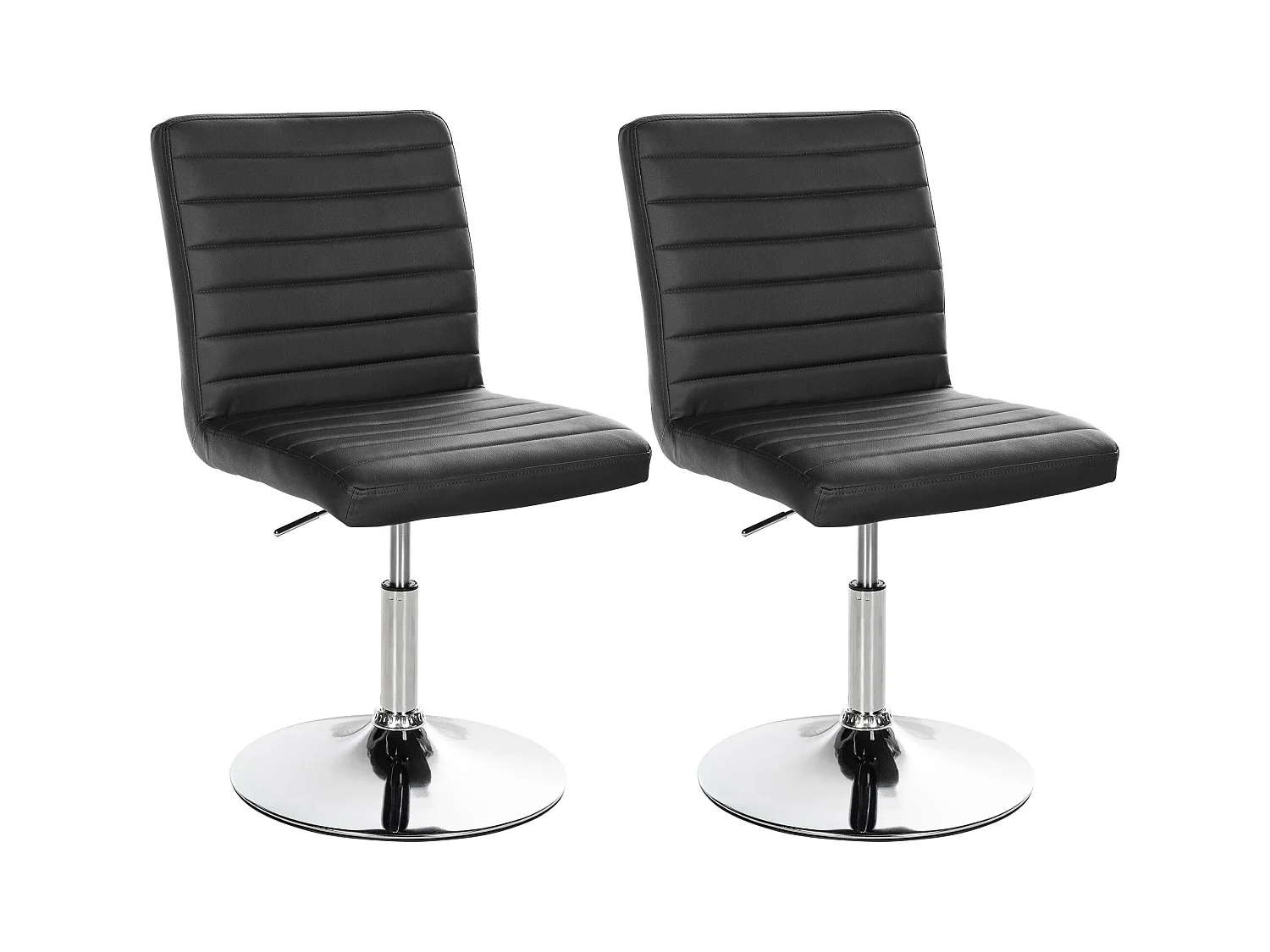 Lot de 2  chaise salle à manger - Similicuir - Noir - Elvas