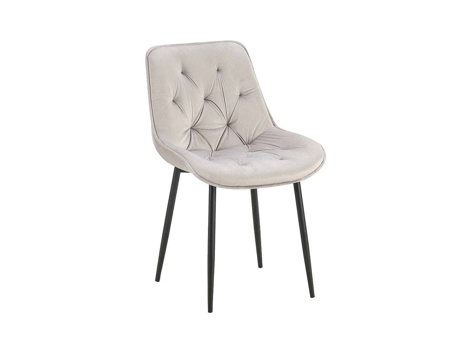 chaise salle à manger - Velours - Gris - Wallace