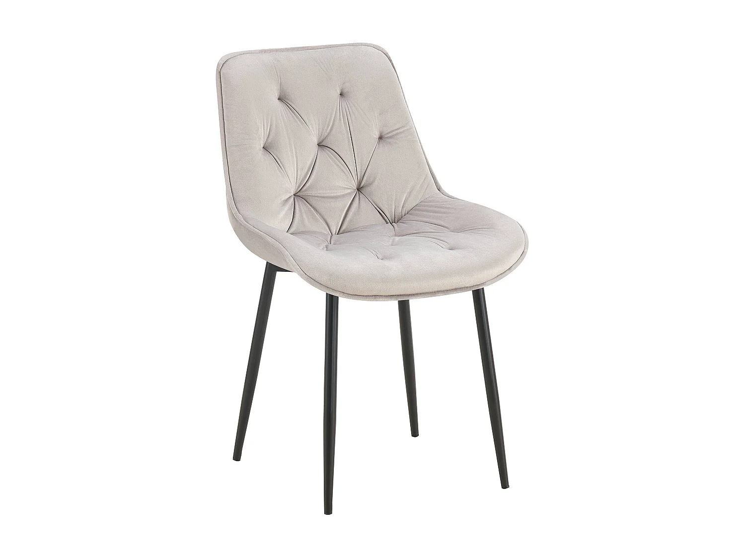 chaise salle à manger - Velours - Gris - Wallace