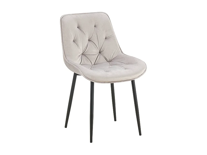 chaise salle à manger - Velours - Gris - Wallace