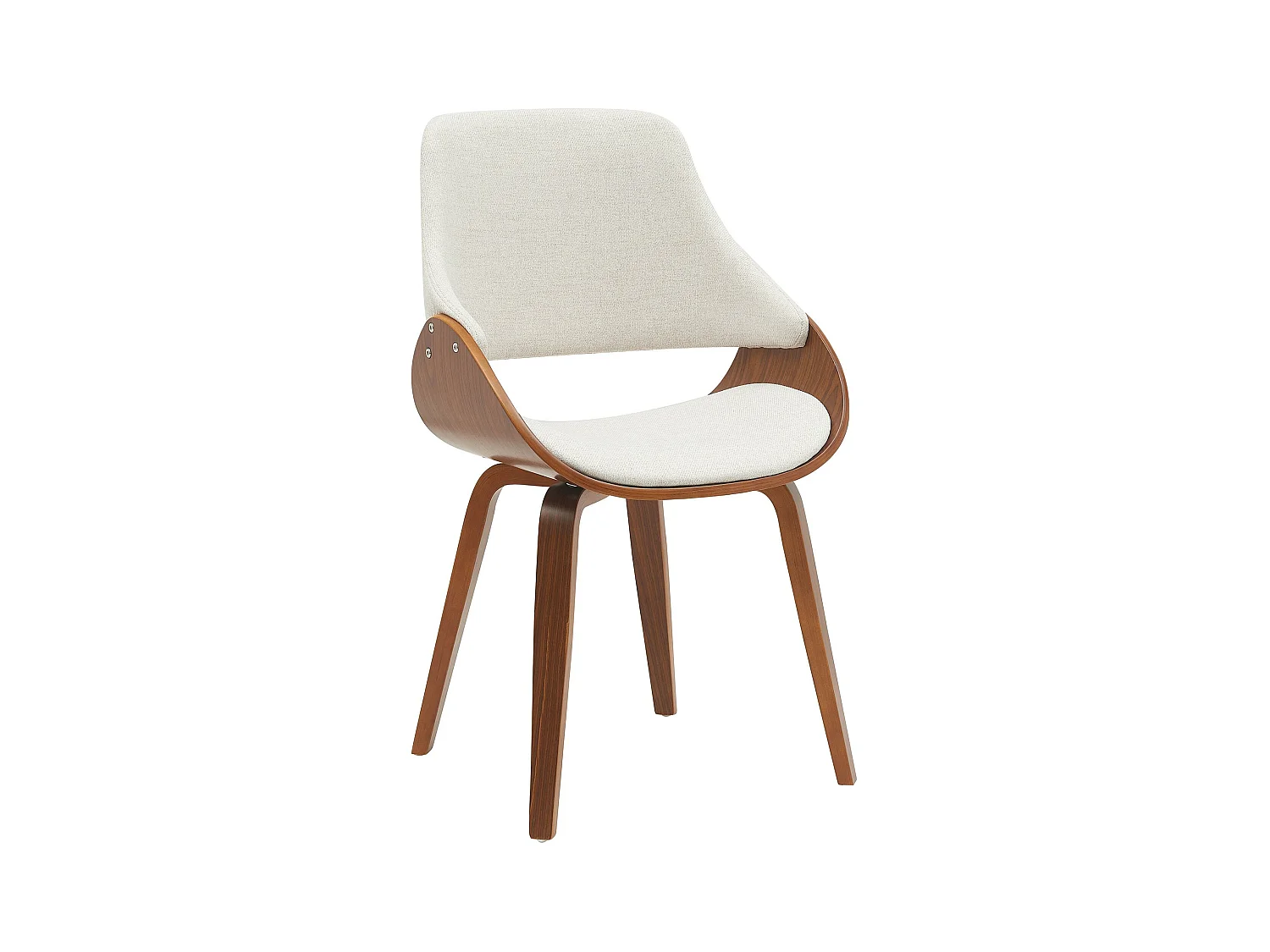 chaise salle à manger - Tissu - Noyer / Crème - Vangale