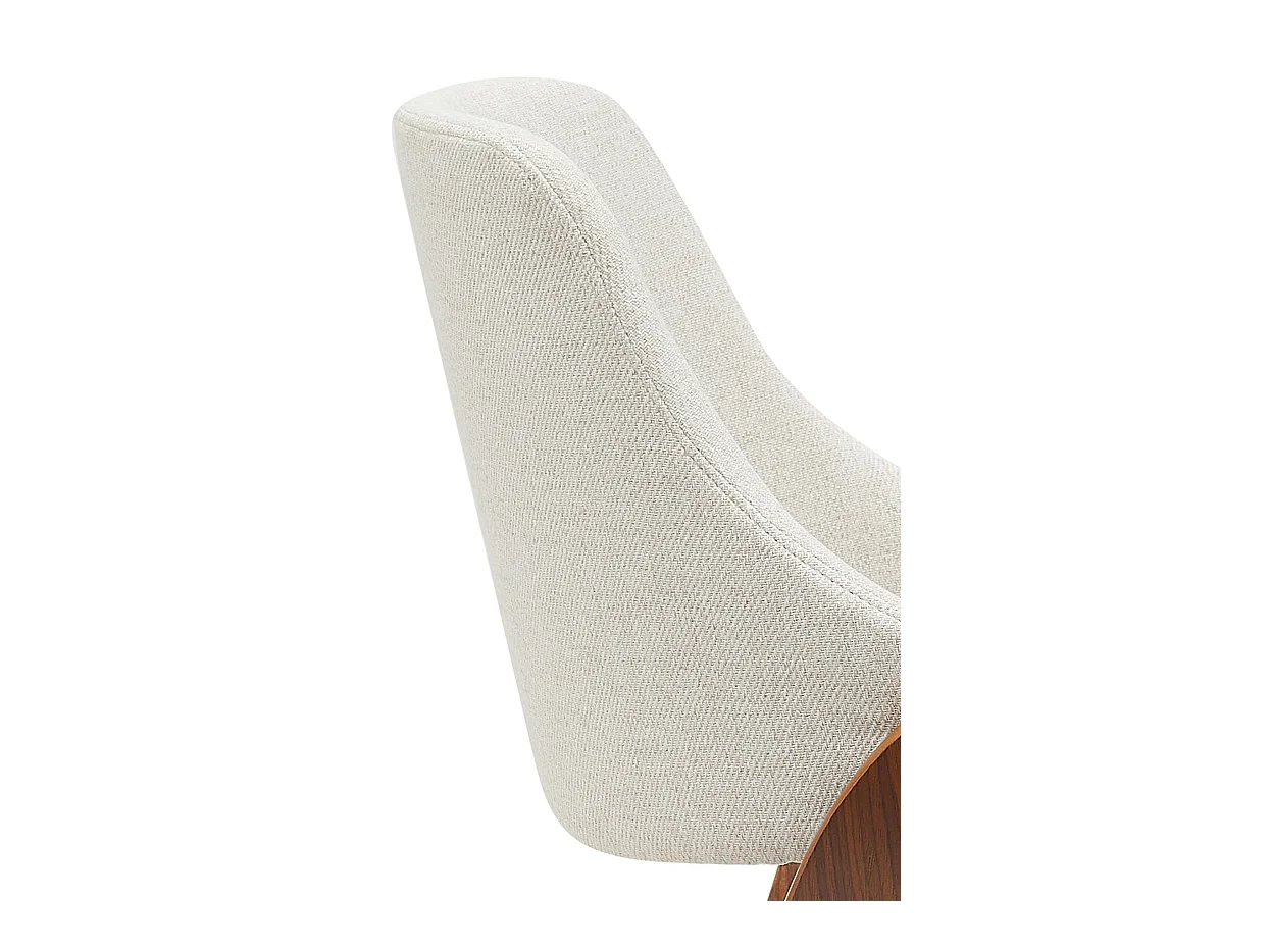 chaise salle à manger - Tissu - Noyer / Crème - Vangale