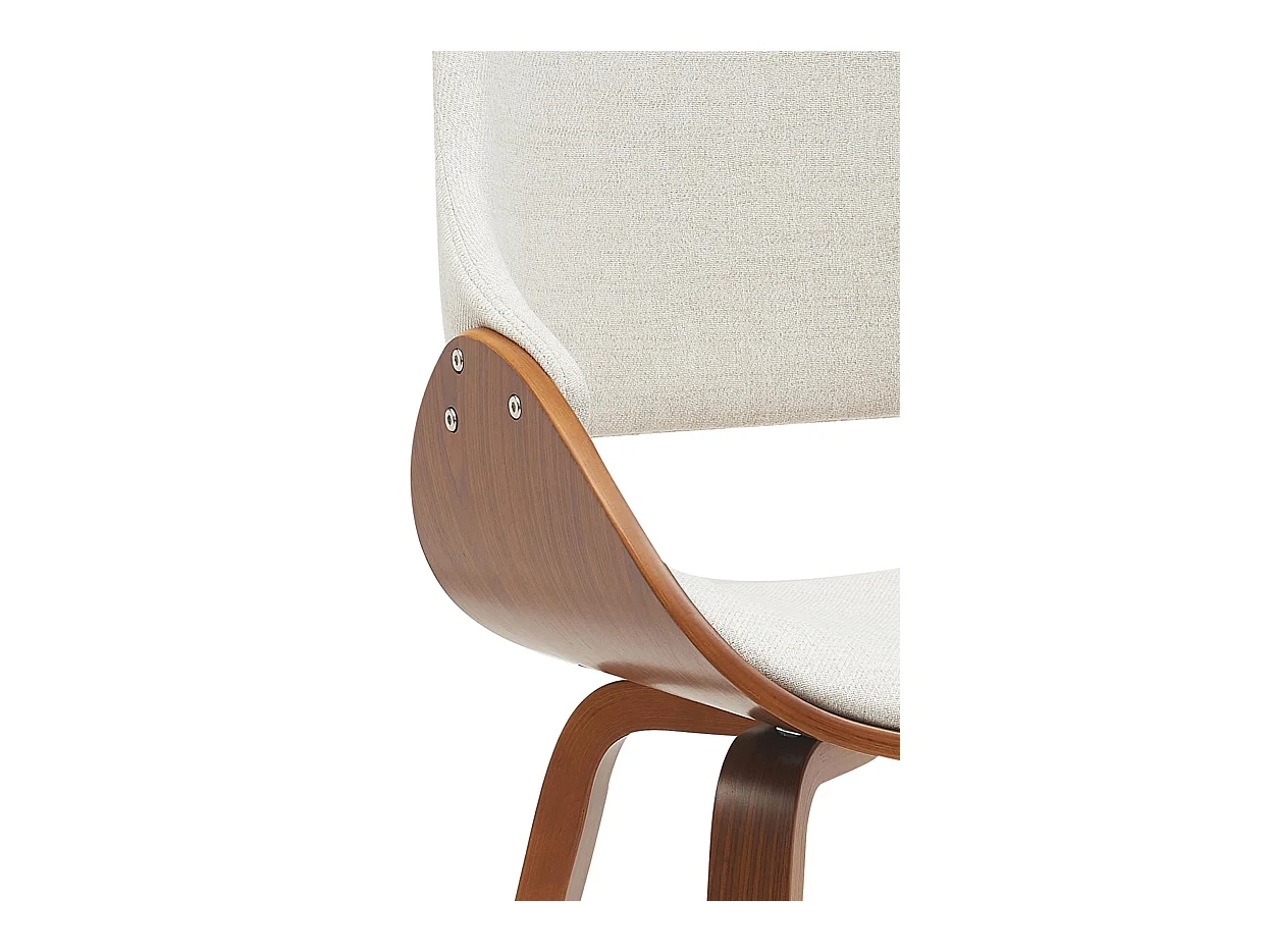 chaise salle à manger - Tissu - Noyer / Crème - Vangale