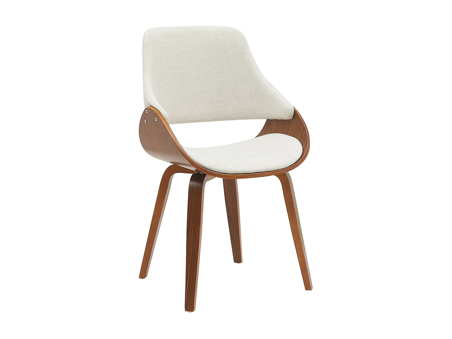 chaise salle à manger - Tissu - Noyer / Crème - Vangale