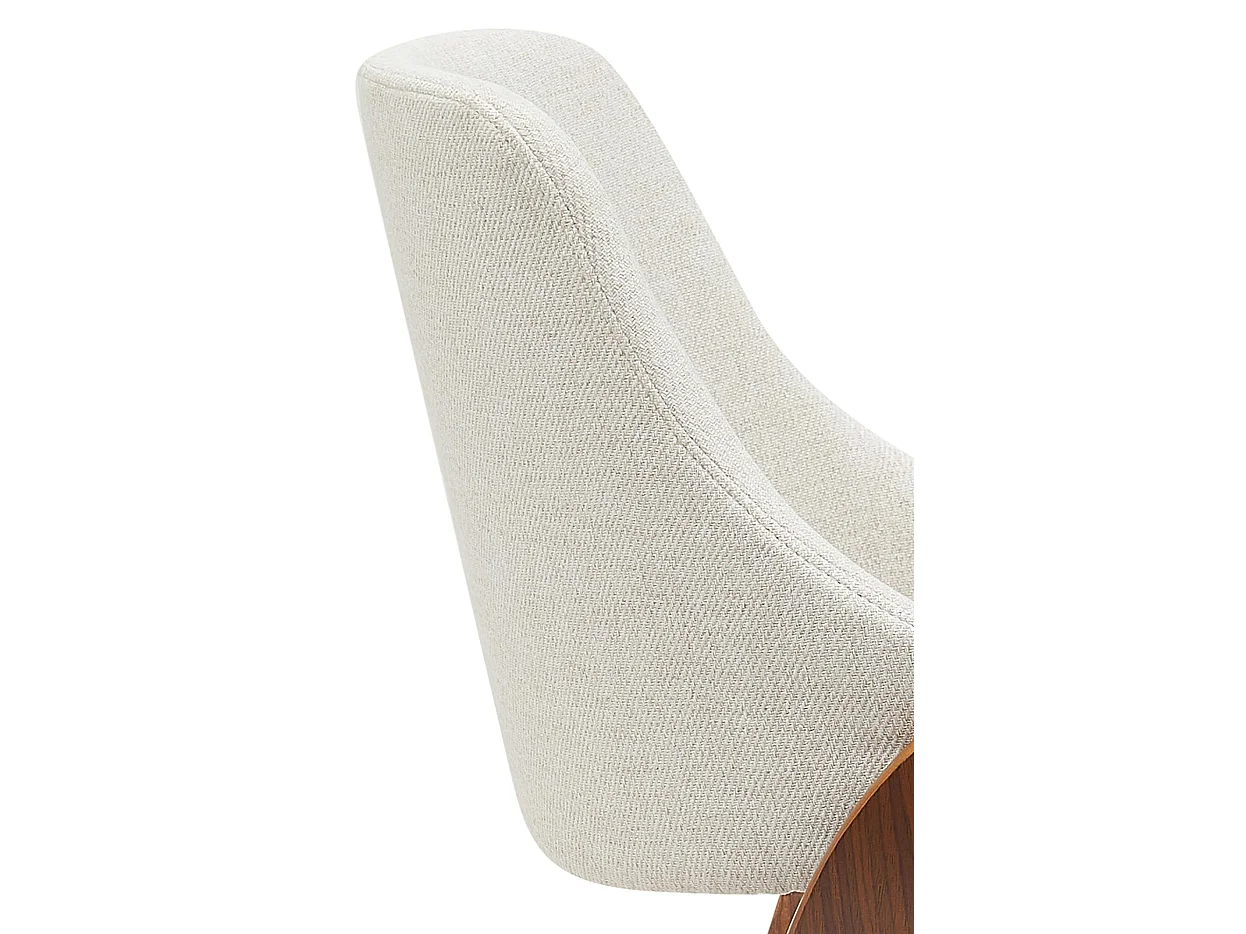 chaise salle à manger - Tissu - Noyer / Crème - Vangale