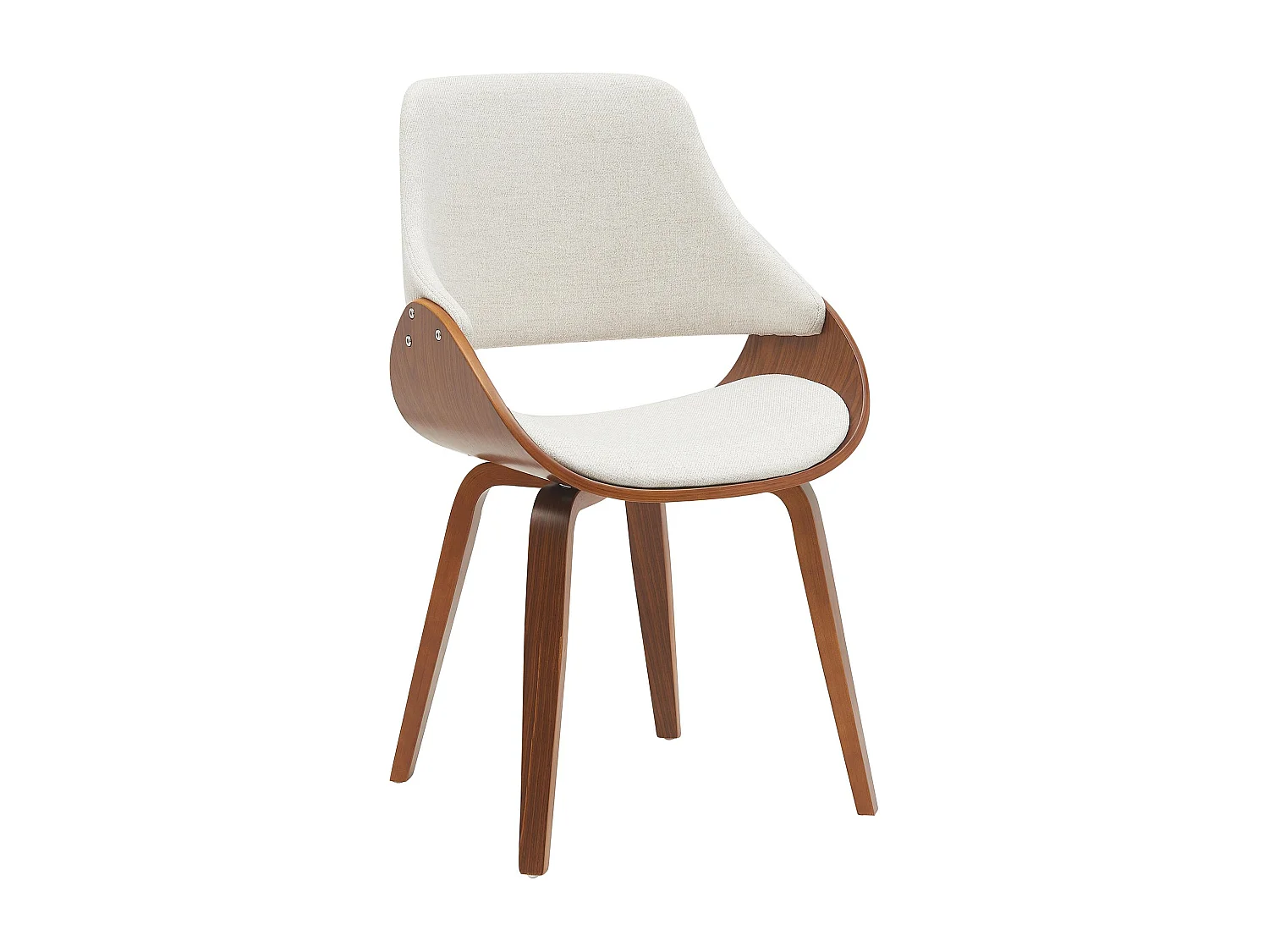 chaise salle à manger - Tissu - Noyer / Crème - Vangale