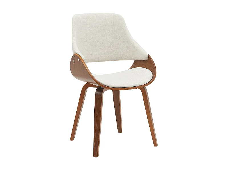 chaise salle à manger - Tissu - Noyer / Crème - Vangale