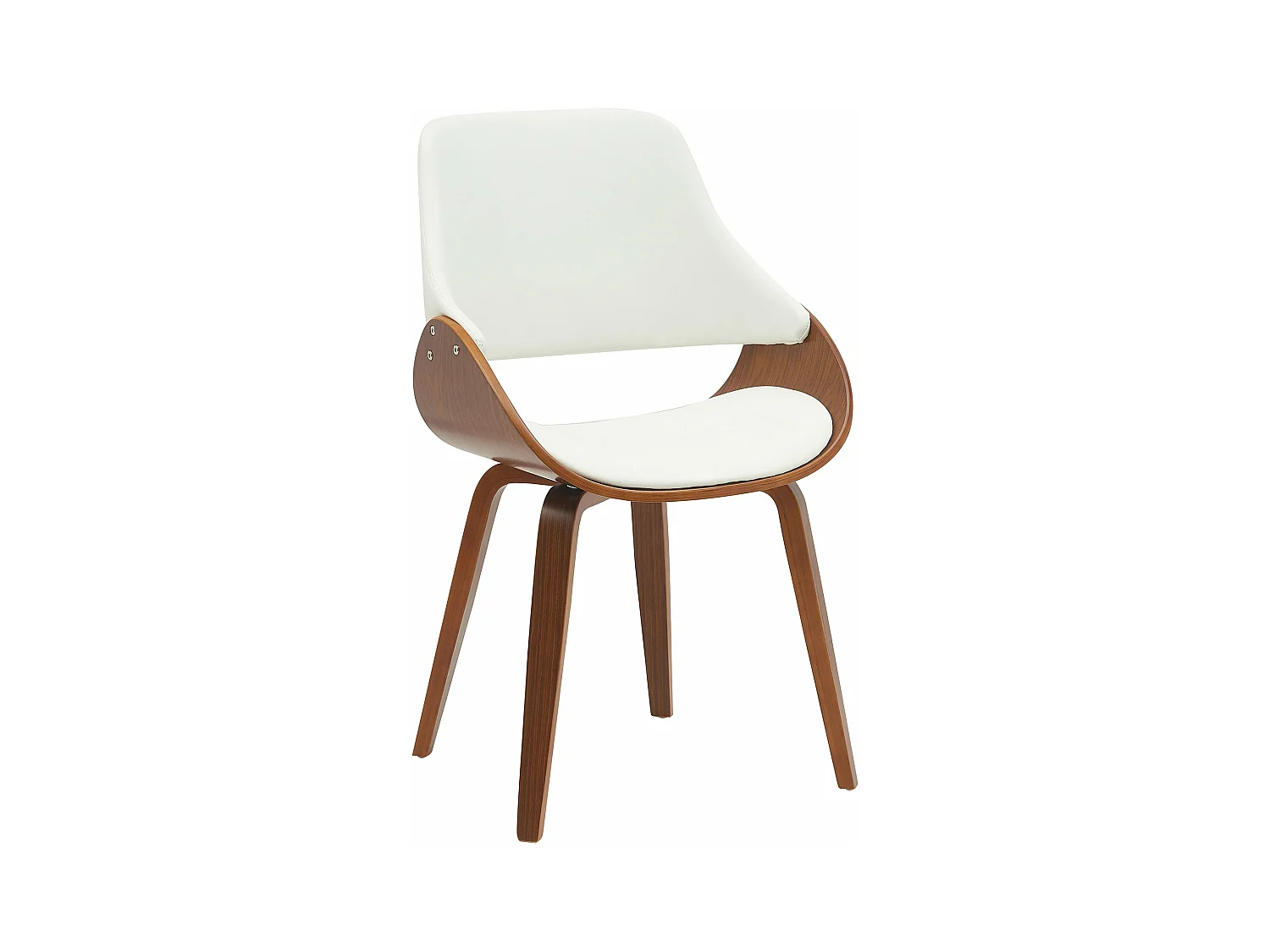 chaise salle à manger - Similicuir - Noyer / Blanc - Vangale