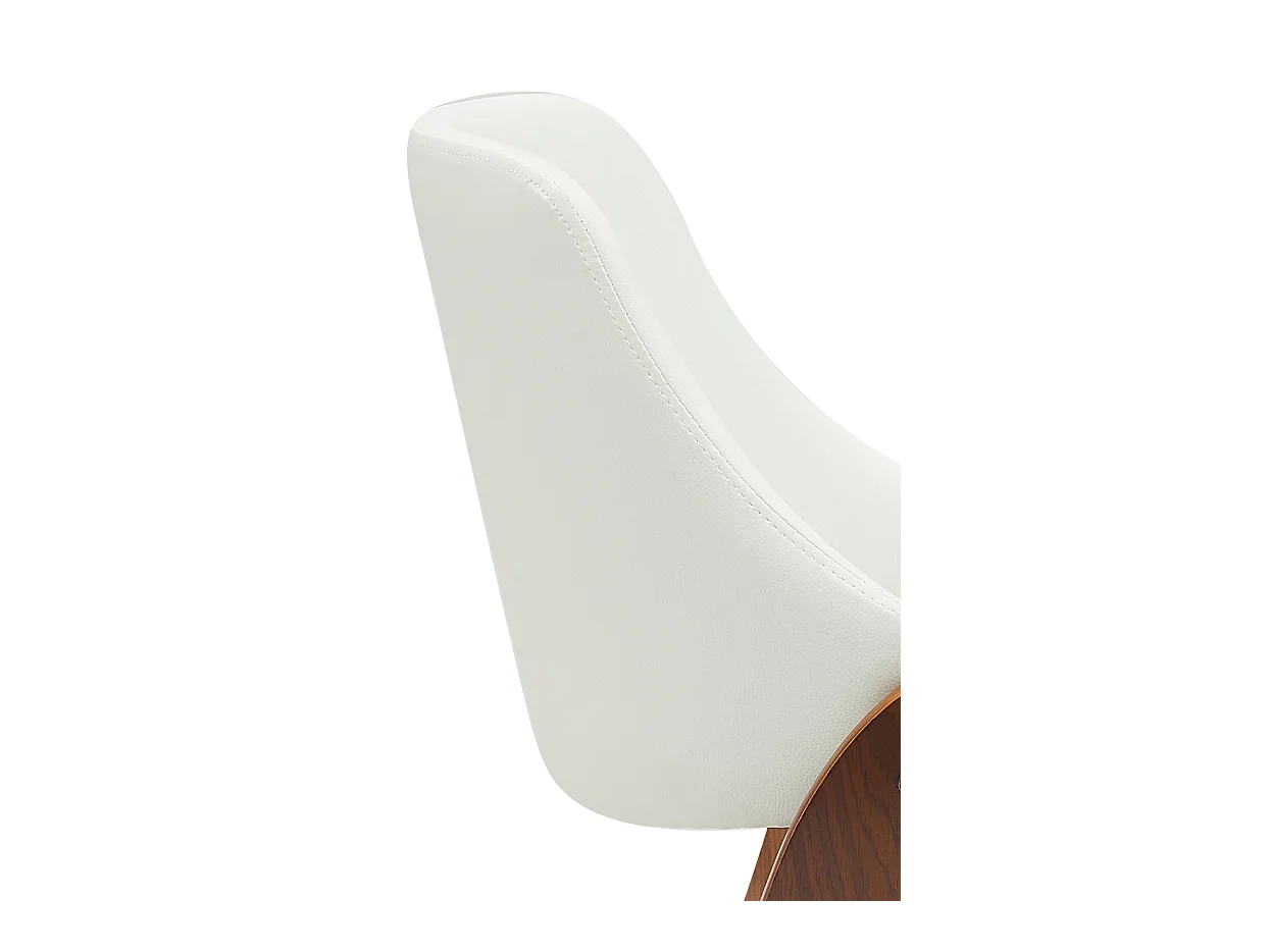 chaise salle à manger - Similicuir - Noyer / Blanc - Vangale