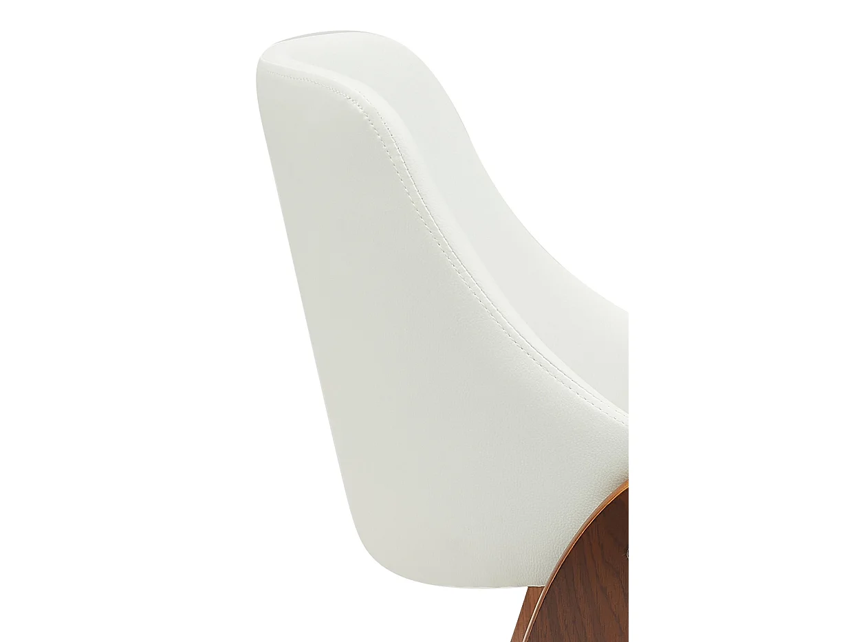 chaise salle à manger - Similicuir - Noyer / Blanc - Vangale