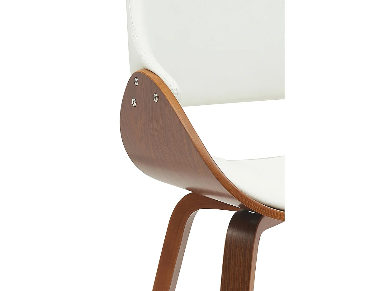 chaise salle à manger - Similicuir - Noyer / Blanc - Vangale