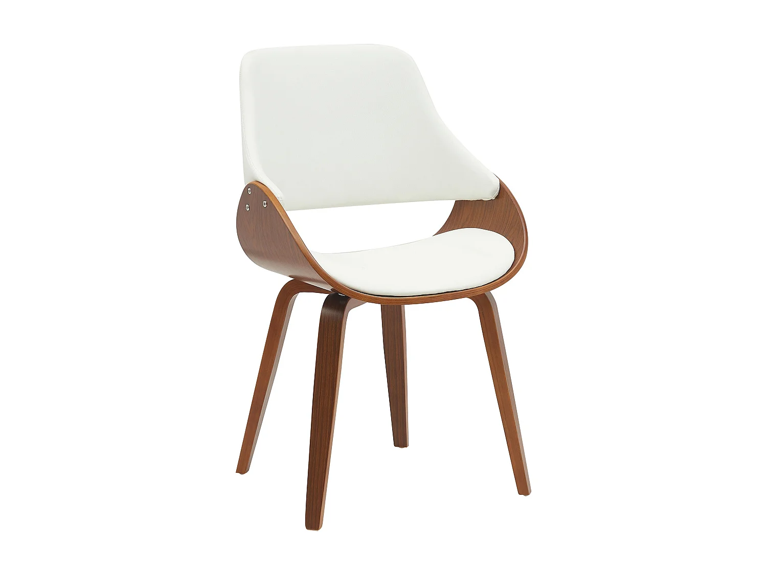 chaise salle à manger - Similicuir - Noyer / Blanc - Vangale