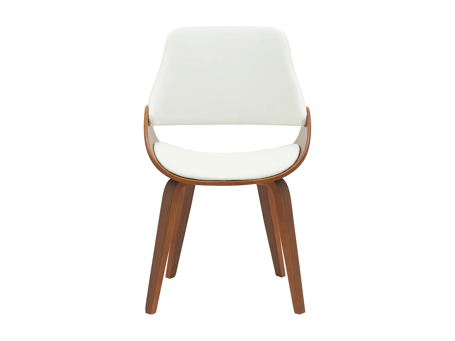 chaise salle à manger - Similicuir - Noyer / Blanc - Vangale