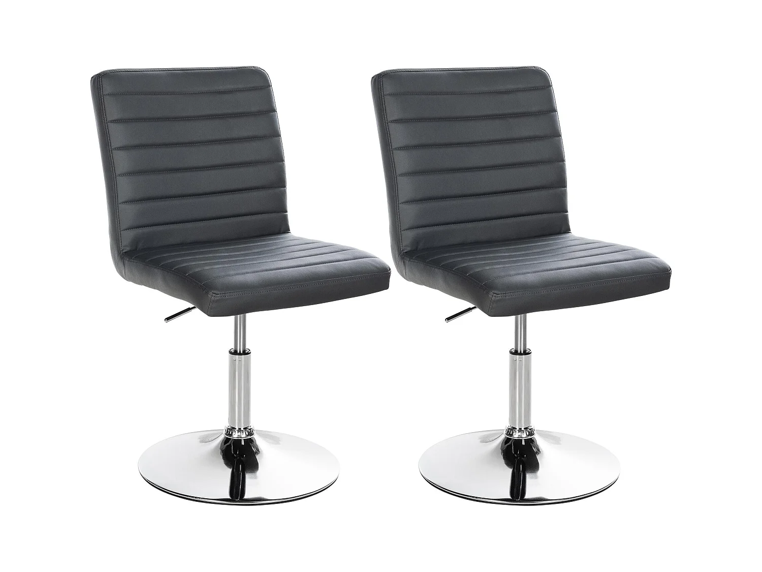 Lot de 2  chaise salle à manger - Similicuir - Gris - Elvas