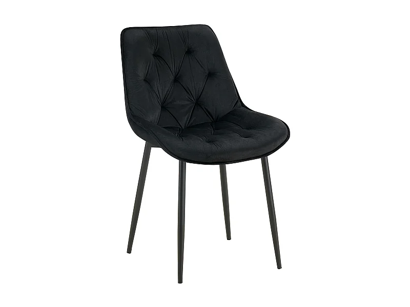 chaise salle à manger - Velours - Noir - Wallace