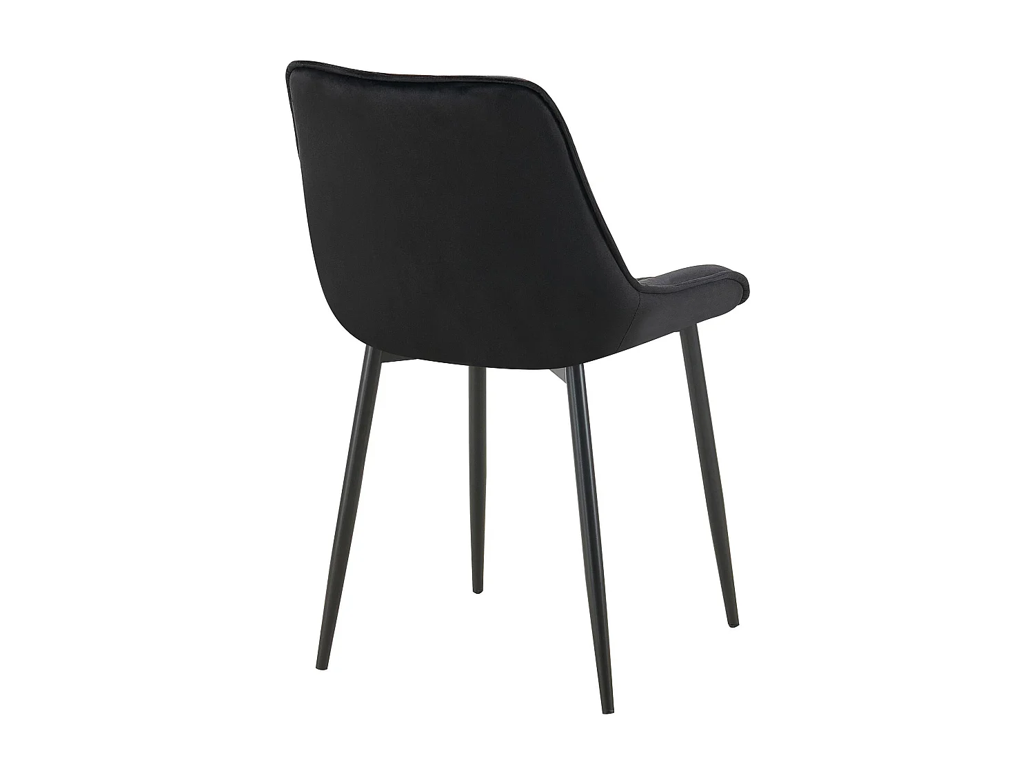 chaise salle à manger - Velours - Noir - Wallace