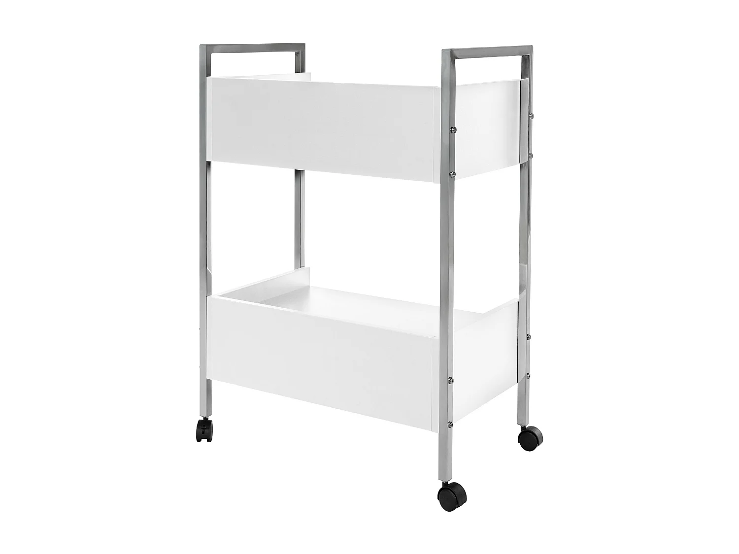 Chariot de service - Métal & Acier inoxydable - Blanc - Luxus